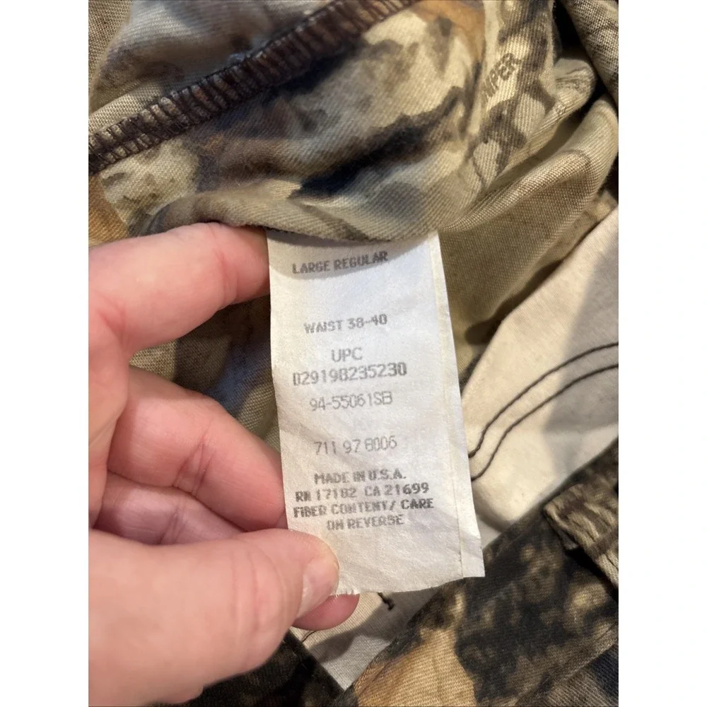 Vintage USA Commander Pants Mens L 38-40 Camo Adjustable Waist Hunting Cargo - Picture 7 of 8